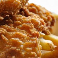 Kid'S Chicken Meal · Chicken Tenders / French Fries, Apple Slices or Tater Tots / Drink