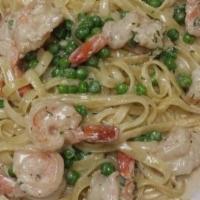 Shrimp Scampi · Served with white wine, garlic, olive oil and lemon sauce.
