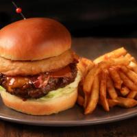 Smokehouse Bbq Burger · Our classic handcrafted burger seasoned and marinated with BBQ sauces and topped with Applew...