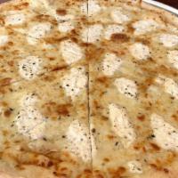 White Pizza · Garlic, oil and ricotta cheese.