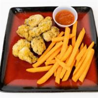 Fried Oyster Basket (8 Pieces) · Comes with French fries or sweet potato fries.