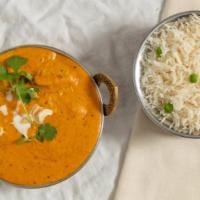 Korma · Cooked in creamy onion sauce with cashew.