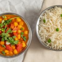 Chana Masala · Chickpeas cooked in Indian spices and gravy.