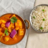 Aloo Gobi · Cauliflower and potato cooked in Indian spices.