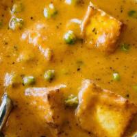 Mutter Paneer(Gf) · English peas&cottage cheese cooked in a mild creamy tomato sauce