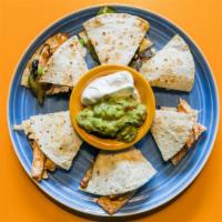 Byo Quesadilla · Basic quesadila, served on a four tortilla with melted jack cheese starting at: