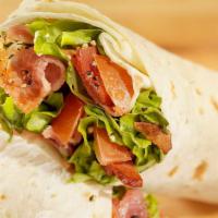 Blt Wrap · White tortilla wrap with Bacon, lettuce, tomato and mayo.