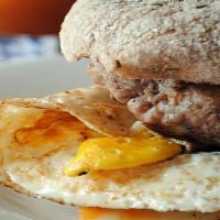 Turkey Sausage & Egg Sandwich · Two turkey sausage patties and two scrambled eggs on your choice of bread.