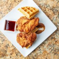 Chicken & Waffle · Allergens - wheat, eggs, milk. Crispy fried chicken with waffle served with rosemary-infused...