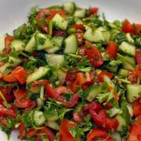 Cucumber & Tomato Salad · Vegan, gluten free.