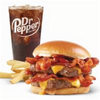 Baconator® Combo · A half-pound* of fresh beef, American cheese, 6 pieces of crispy Applewood smoked bacon, ket...