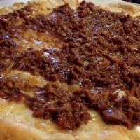 Bbq Chicken Pizza · Thinly sliced chicken, BBQ sauce, and cheese.