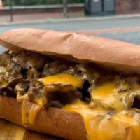 Philly Cheesesteak · Philadelphia style ribeye steak with cheese whiz(kobe jack , swiss, cheddar)