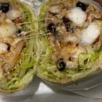 Camarones Burrito (Shrimp) · Lettuce, pico de gallo, cheese, rice, black beans, avocado and sour cream.