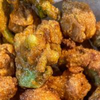 Bbq Cauliflower Wings · Crispy battered Cauliflower bites tossed in Agave BBQ Sauce