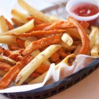 Mixed Fries · Side of mixed sweet potato and regular French fries.