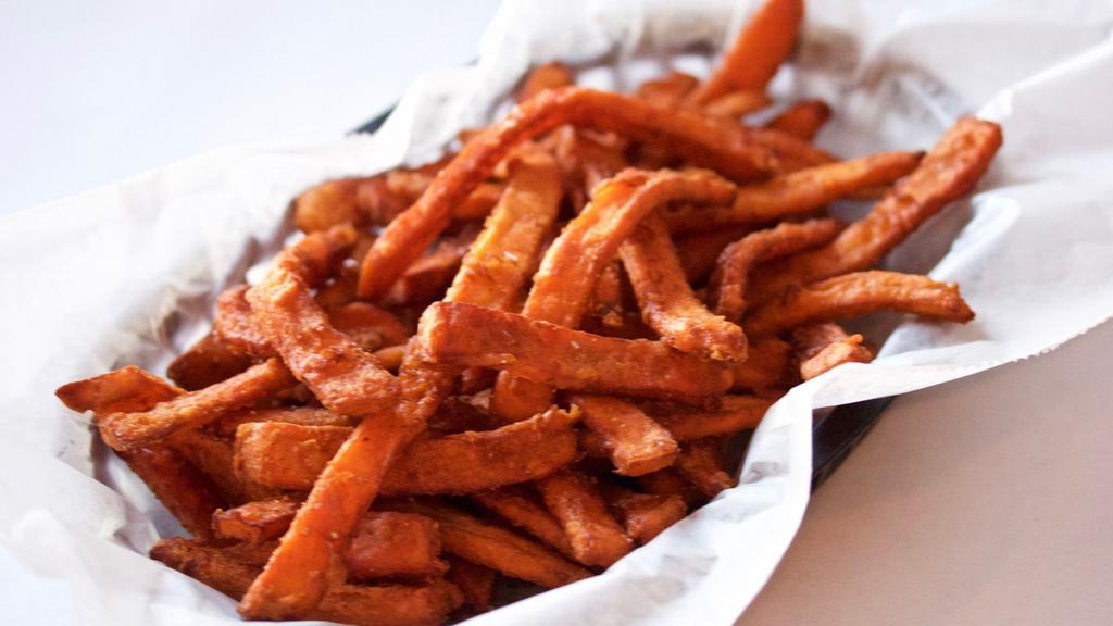 Sweet Potato Fries · Side of sweet potato fries.