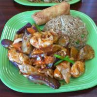 Chicken Or Beef With Chinese Eggplant In Garlic Sauce · Hot & Spicy