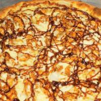 Bbq Chicken Pizza - Large · Chicken, carmelized onions, and bbq sauce