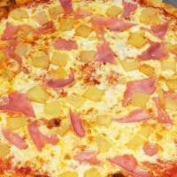 Hawaiian Pizza - Large · Ham, pineapple, mozzarella, and red sauce