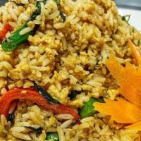 Ka Pow Fried Rice · Hot. Fried rice with string bean, holy basil leaves, pepper and chili sauce.