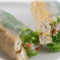 Tofu Summer Roll (2) · Rice paper wrapped with sliced fried tofu, lettuce, basil, vermicelli (bean noodle), vietnam...