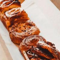 Sweet & Savory Boxes · A taste from our variety of sweet & savory pastries:  A loaf of our famous chocolate babka t...