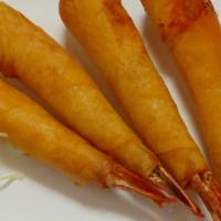Blanket Shrimp (4Pc) · Deep-fried marinated shrimps wrapped with spring roll skin with sweet& sour sauce.