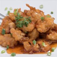 Orange Chicken/Fish · Deep fried chicken breast mixed in a sweet and sour orange sauce.