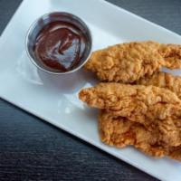 Chicken Tenders · With honey mustard or BBQ sauce.
