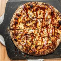 Bbq Chicken Pizza · Grilled chicken, mozzarella, red onion, cilantro