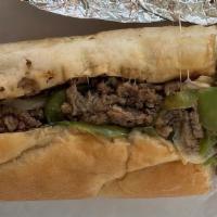 Large Steak Special · Steak, sweet Italian sausage, sautéed mushrooms, onions, green peppers, melted American and ...