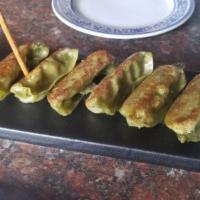 Vegetable Gyoza · Japanese dumplings.