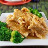 Honey Glazed Chicken · Hot & spicy. Crispy slices of white meat chicken, Sautéed with delicious honey sauce with th...