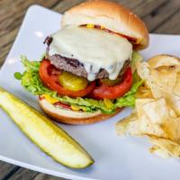 Cheeseburger · Lettuce, mayonnaise, and tomato. Served with chips.