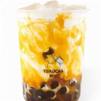 Mango Puree Milk · Served with bubble.