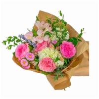 Cloud Nine Bouquet (Hand Tied Bouquet) · This gorgeous Cloud Nine bouquet features roses, soft pastels, lilies etc. This soft pink ha...