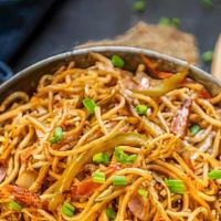 Hakka Noodles (V*/Vg*/Nf) · Nuts free. Indo Chinese style noodles stir fry with vegetables or protein, mildly seasoned w...