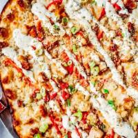 Small Chicken Bacon Ranch (Takeout) · house-made ranch base, crispy fried chicken, bacon, caramelized onions, roasted red peppers,...