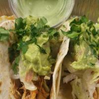 Order Soft Tacos · Served with flour tortilla, protein of your choice, lettuce, crema, and cheese.