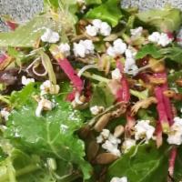Field Greens Salad · Sunflower sprouts, radish, puffed grains, house made sherry vinaigrette