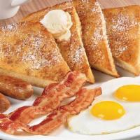 French Toast Platter · (2) Texas French toasts  served with 2 eggs and a choice of meat.