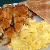 Home Fries Platter · Served with 2 eggs, toast, and a choice of meat.