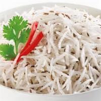 Jeera · All-natural steamed rice seasoned with cumin.