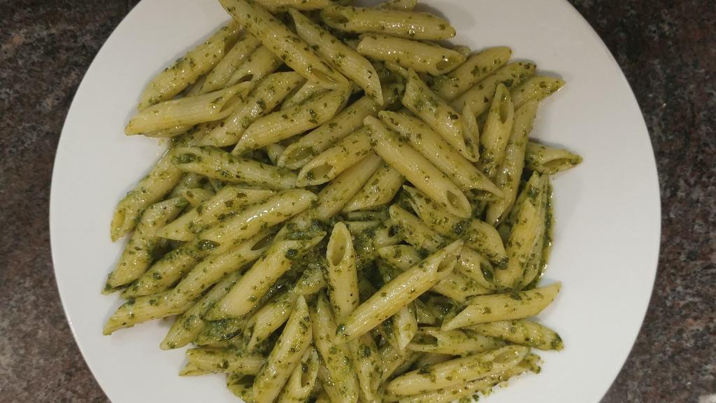 Pasta With Pesto Sauce · Basil Sauce with Pine Nuts and Parmigiano Cheese