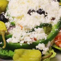 Greek Salad · Popular choice. A garden salad topped with feta cheese.