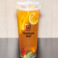 Colorful Fruits Green Tea · Large only.