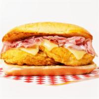 The Tuscany Sub · Crispy breaded chicken cutlet topped with prosciutto and fresh mozzarella on a hoagie roll.