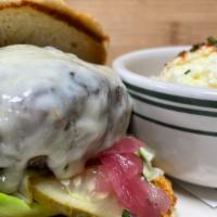 Lloyd Burger · Muenster, pickled red onion, house pickles, lettuce and tomato on a brioche bun. Add bacon, ...