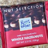 Ritter Sport Dark Chocolate · Dark Chocolate with Whole Hazelnuts.